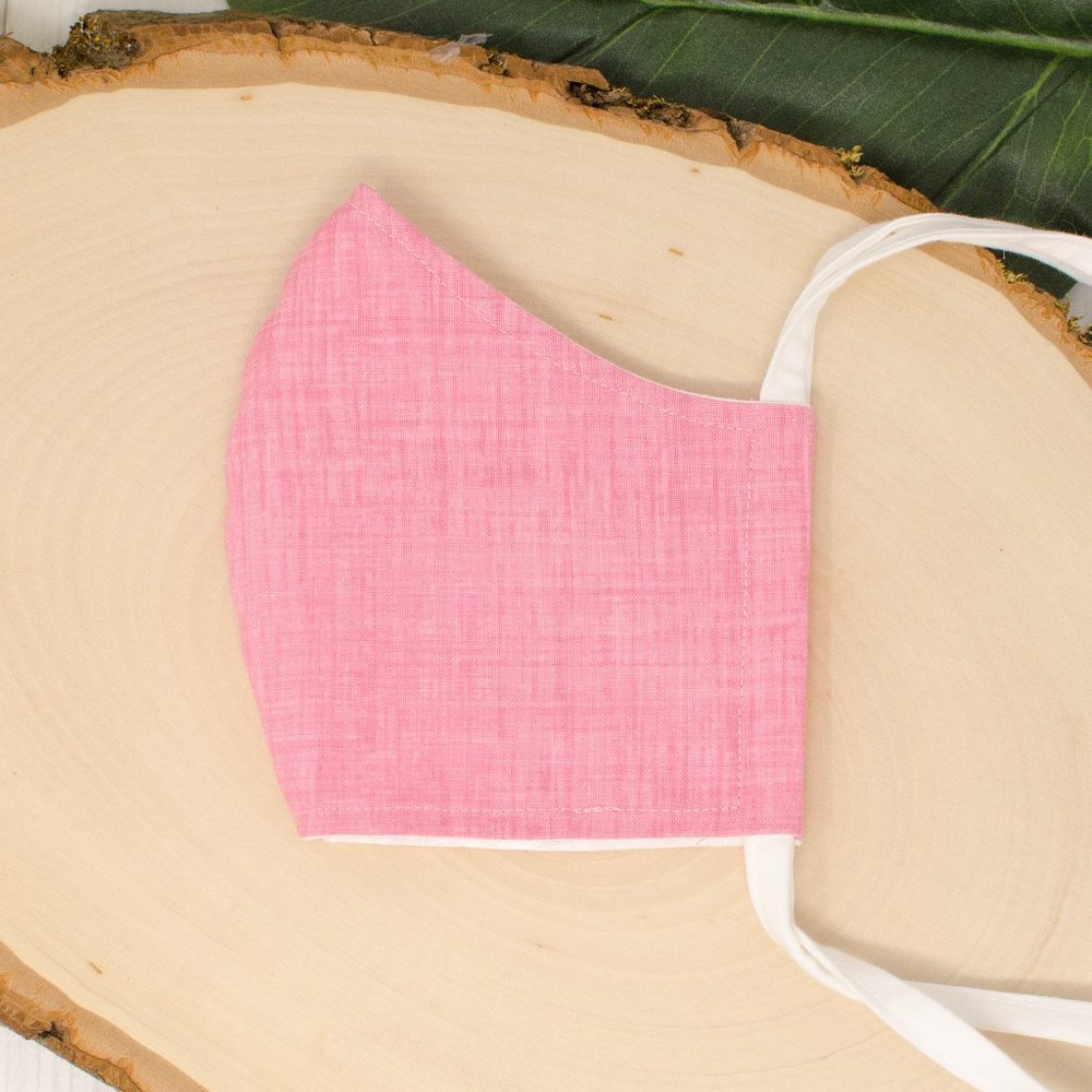 Pink Stripe Reusable Cloth Face Mask with Adjustable Ties
